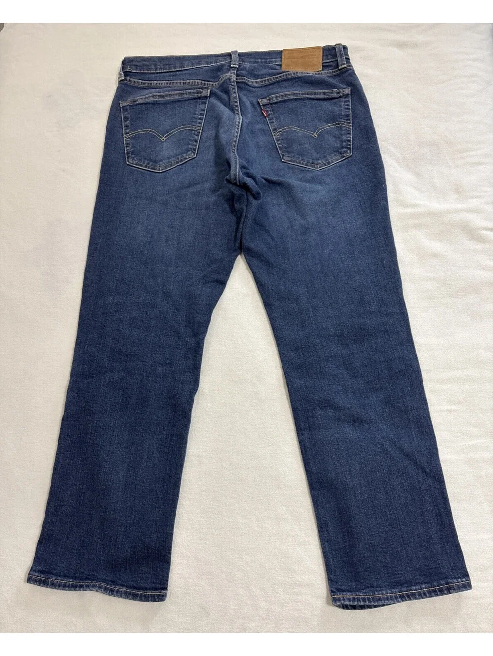 Levi's 541 Men's 35x29 Athletic Taper Blue Jeans Medium Wash Stretch Distressed